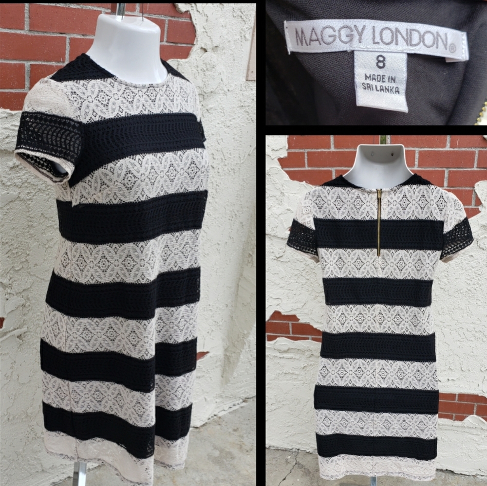 8 women MAGGY LONDON short sleeve lace dress